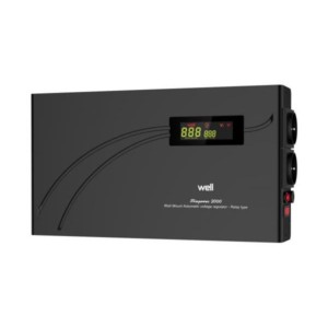 AVR-2000VA Well ΨΗΦΙΑΚΟ SlimPower LCD Display Black AVR-REL-SLIMPOWER2000-WL | Προστασία Ρεύματος UPS | elabstore.gr