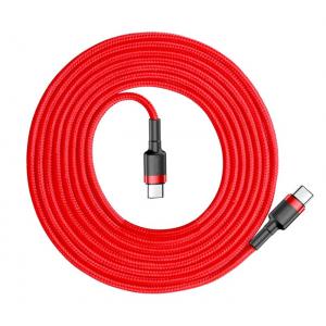 BASEUS καλώδιο USB Type-C CATKLF-G09, 3A 60W, PD2.0, 1m, κόκκινο | Αξεσουάρ κινητών | elabstore.gr