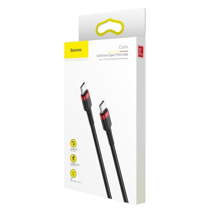 BASEUS καλώδιο USB Type-C CATKLF-G91, 3A 60W, PD2.0, 1m, μαύρο-κόκκινο | eLabstore.gr BASEUS καλώδιο USB Type-C CATKLF-G91, 3A 60W, PD2.0, 1m, μαύρο-κόκκινο | Αξεσουάρ κινητών | elabstore.gr