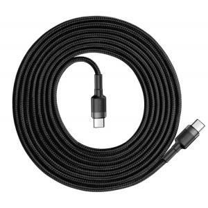 BASEUS καλώδιο USB Type-C CATKLF-GG1, 3A 60W, PD2.0, 1m, μαύρο-γκρι | Αξεσουάρ κινητών | elabstore.gr