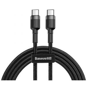 BASEUS καλώδιο USB Type-C CATKLF-GG1, 3A 60W, PD2.0, 1m, μαύρο-γκρι | Αξεσουάρ κινητών | elabstore.gr