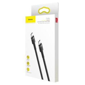 BASEUS καλώδιο USB Type-C CATKLF-GG1, 3A 60W, PD2.0, 1m, μαύρο-γκρι | Αξεσουάρ κινητών | elabstore.gr