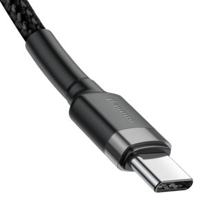 BASEUS καλώδιο USB Type-C CATKLF-HG1, 3A 60W, PD2.0, 2m, μαύρο-γκρι | Αξεσουάρ κινητών | elabstore.gr