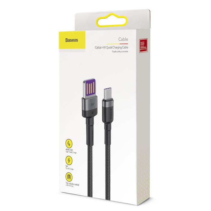 BASEUS καλώδιο USB σε USB Type-C CATKLF-PG1, 5A 40W, double-sided, 1m | eLabstore.gr BASEUS καλώδιο USB σε USB Type-C CATKLF-PG1, 5A 40W, double-sided, 1m - Image 6