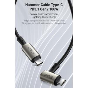 BASEUS καλώδιο USB Type-C CATPN-01, 5A 100W, PD3.1 Gen2, 1.5m, μαύρο | Αξεσουάρ κινητών | elabstore.gr