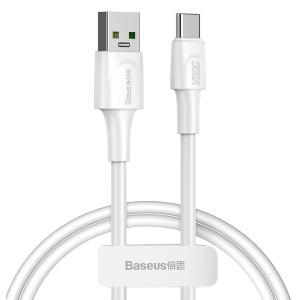 BASEUS καλώδιο USB σε USB Type-C CATSW-F02, VOOC, 5A, 1m, λευκό | Αξεσουάρ κινητών | elabstore.gr