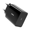 BASEUS φορτιστής τοίχου CCFS-X01, 1x USB Type-C, QC3.0 18W 3A, μαύρος | Αξεσουάρ κινητών | elabstore.gr