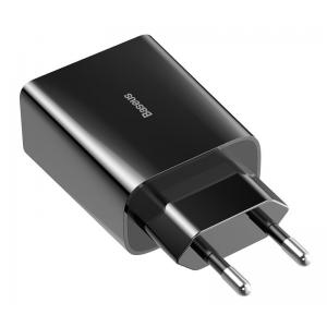 BASEUS φορτιστής τοίχου CCFS-X01, 1x USB Type-C, QC3.0 18W 3A, μαύρος | Αξεσουάρ κινητών | elabstore.gr