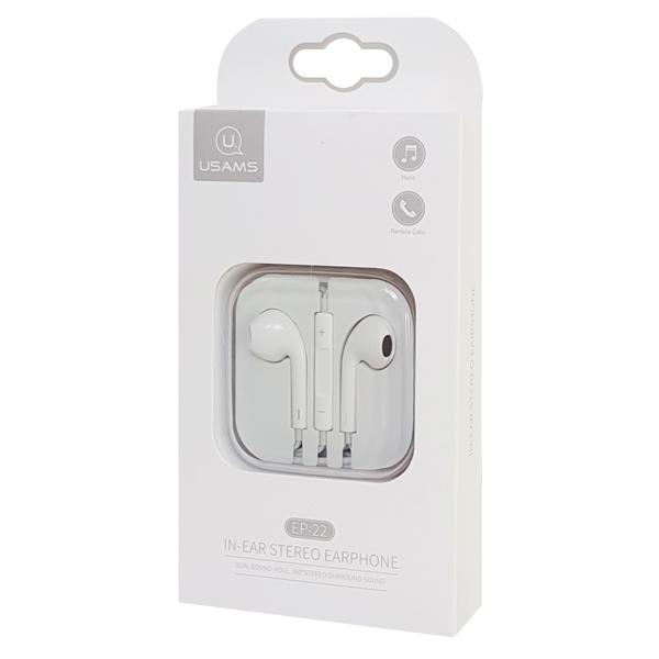 USAMS earphones με μικρόφωνο EP-22, 3.5mm, 14mm, 1.2m, λευκά | eLabstore.gr USAMS earphones με μικρόφωνο EP-22, 3.5mm, 14mm, 1.2m, λευκά | Αξεσουάρ κινητών | elabstore.gr