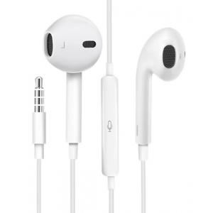 USAMS earphones με μικρόφωνο EP-22, 3.5mm, 14mm, 1.2m, λευκά | Αξεσουάρ κινητών | elabstore.gr