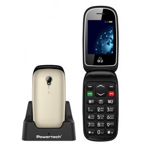 POWERTECH Κινητό Τηλέφωνο Sentry Global PTM-20, SOS Call, φακός, χρυσό | Mobile Συσκευές | elabstore.gr
