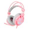 SADES Gaming Headset A6, multiplatform, USB, LED, ροζ | Συνοδευτικά PC | elabstore.gr