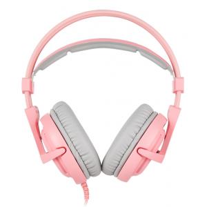 SADES Gaming Headset A6, multiplatform, USB, LED, ροζ | Συνοδευτικά PC | elabstore.gr