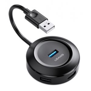 USAMS USB hub SJ414 USB 3.0, 1x USB 3.0, 3x USB 2.0, 1m, μαύρο | Συνοδευτικά PC | elabstore.gr
