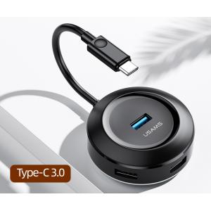 USAMS USB Type-C hub SJ415 USB 3.0, 1x USB 3.0, 3x USB 2.0, 1m, μαύρο | Συνοδευτικά PC | elabstore.gr