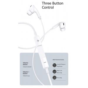 USAMS earphones με μικρόφωνο EP-41, 3.5mm, 10mm, 1.2m, λευκά | Αξεσουάρ κινητών | elabstore.gr
