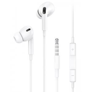 USAMS earphones με μικρόφωνο EP-41, 3.5mm, 10mm, 1.2m, λευκά | Αξεσουάρ κινητών | elabstore.gr