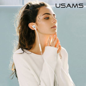 USAMS earphones με μικρόφωνο EP-41, 3.5mm, 10mm, 1.2m, λευκά | eLabstore.gr