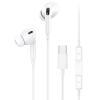 USAMS earphones με μικρόφωνο EP-41, USB Type-C, 10mm, 1.2m, λευκά | Αξεσουάρ κινητών | elabstore.gr
