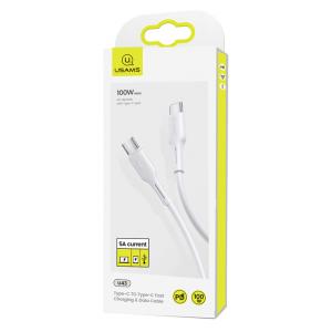 USAMS καλώδιο USB Type-C U43, 5A 100W, PD, 1.2m, λευκό | Αξεσουάρ κινητών | elabstore.gr