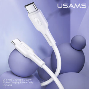 USAMS καλώδιο USB Type-C U43, 5A 100W, PD, 1.2m, λευκό | Αξεσουάρ κινητών | elabstore.gr