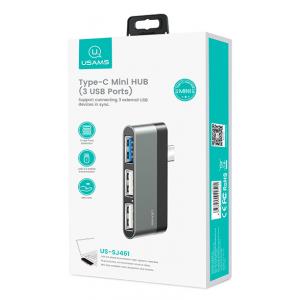 USAMS USB Type-C hub SJ461, 1x USB 3.0, 2x USB 2.0, γκρι | eLabstore.gr USAMS USB Type-C hub SJ461, 1x USB 3.0, 2x USB 2.0, γκρι | Συνοδευτικά PC | elabstore.gr