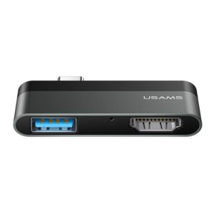 USAMS USB Type-C hub SJ462, 1x USB 3.0, 1x HDMI, 4K, γκρι | Συνοδευτικά PC | elabstore.gr