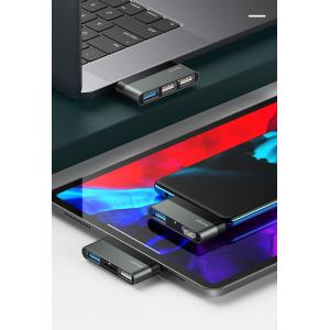 USAMS USB Type-C hub SJ463, 1x USB 3.0, 1x USB 2.0, Micro SD, γκρι | Συνοδευτικά PC | elabstore.gr