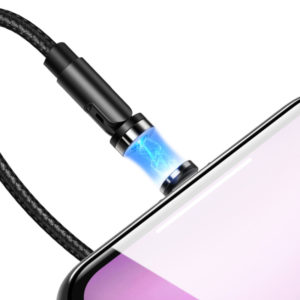 USAMS Καλώδιο USB σε USB Type-C U59 μαγνητικό, περιστρεφόμενο, 1m, μαύρο | eLabstore.gr