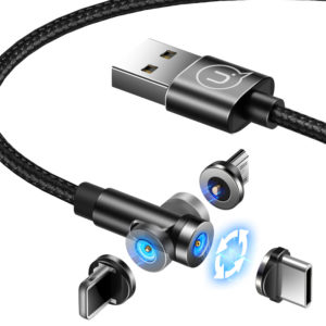 USAMS Καλώδιο USB σε Micro USB U59, μαγνητικό, περιστρεφόμενο, 1m, μαύρο | Αξεσουάρ κινητών | elabstore.gr