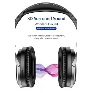 USAMS bluetooth headphones US-YN001, wireless & wired, 40mm, μαύρα | Αξεσουάρ κινητών | elabstore.gr