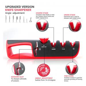 Ακονιστήρι μαχαιριών TOOL-0039, 4 επιπέδων, μαύρο-κόκκινο | Οικιακές & Προσωπικές Συσκευές | elabstore.gr