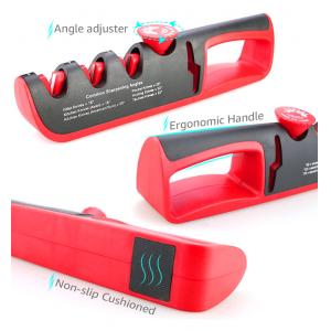 Ακονιστήρι μαχαιριών TOOL-0039, 4 επιπέδων, μαύρο-κόκκινο | Οικιακές & Προσωπικές Συσκευές | elabstore.gr