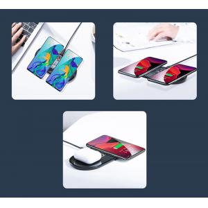 BASEUS διπλός ασύρματος φορτιστής Simple WXJK-01, USB Type-C, 15W | eLabstore.gr