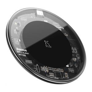 BASEUS ασύρματος φορτιστής Simple WXJK-BA02, USB Type-C, 15W, διάφανος | Αξεσουάρ κινητών | elabstore.gr