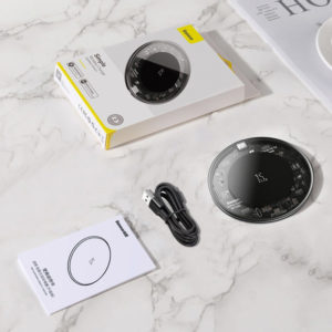 BASEUS ασύρματος φορτιστής Simple WXJK-BA02, USB Type-C, 15W, διάφανος | Αξεσουάρ κινητών | elabstore.gr