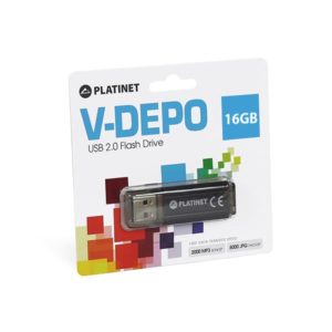 PLATINET USB 2.0 V-DEPO Flash Disk 16GB μαύρο PMFV16B | Περιφερειακά | elabstore.gr