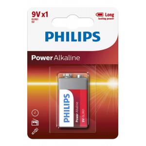 PHILIPS Power αλκαλικές μπαταρίες 6LR61P1B/10, 6LR61 9V, 1τμχ | Μπαταρίες | elabstore.gr