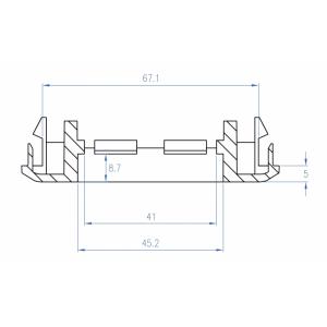 DELOCK module βάση πρίζας Easy 45 81317, 175x80mm, λευκό | Τροφοδοσία Ρεύματος | elabstore.gr