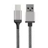 POWERTECH καλώδιο USB σε USB Type-C CAB-U130, 8mm tip, 1.5m, μαύρο-γκρι | Αξεσουάρ κινητών | elabstore.gr