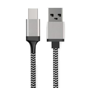 POWERTECH καλώδιο USB σε USB Type-C CAB-U130, 8mm tip, 1.5m, μαύρο-γκρι | Αξεσουάρ κινητών | elabstore.gr