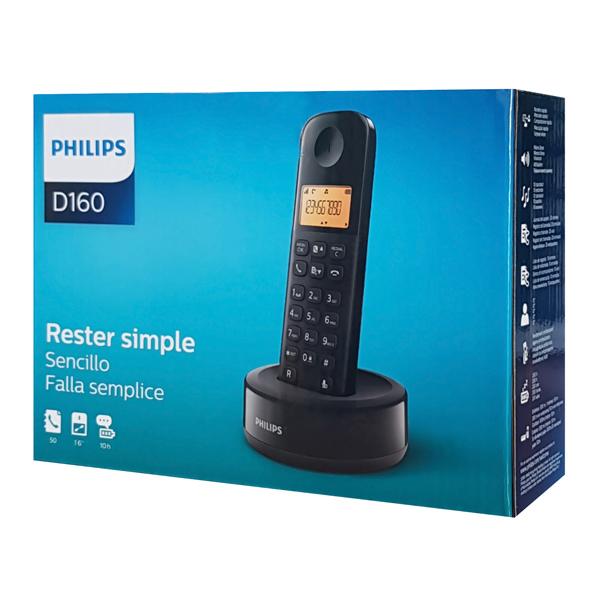 PHILIPS ασύρματο τηλέφωνο D1601B/34, με ελληνικό μενού, μαύρο | eLabstore.gr PHILIPS ασύρματο τηλέφωνο D1601B/34, με ελληνικό μενού, μαύρο - Image 6