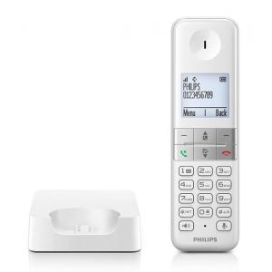 PHILIPS ασύρματο τηλέφωνο D4701W/34, με ελληνικό μενού, λευκό | Τηλεφωνία | elabstore.gr