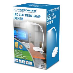 ESPERANZA Φωτιστικό γραφείου Deneb ELD104K, 3W, 14 LED, λευκό | Φωτισμός | elabstore.gr