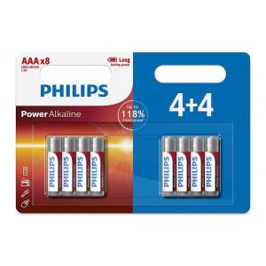 PHILIPS Power αλκαλικές μπαταρίες LR03P8BP/5, AAA LR03 1.5V, 8τμχ | Μπαταρίες | elabstore.gr