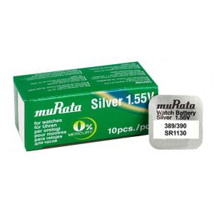 MURATA μπαταρία Silver Oxide για ρολόγια SR1130, 1.55V, No389/390, 10τμχ | Μπαταρίες | elabstore.gr