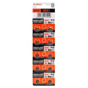 MAXELL αλκαλικές μπαταρίες ρολογιού LR41, 1.5V, 10τμχ | Μπαταρίες | elabstore.gr
