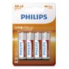 PHILIPS LongLife Zinq chloride μπαταρίες R6L4B/10 AA R6 Mignon, 4τμχ | Μπαταρίες | elabstore.gr