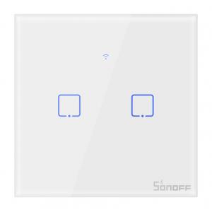 SONOFF smart διακόπτης ΤΧ-T2EU2C, αφής, διπλός, λευκός | Οικιακές & Προσωπικές Συσκευές | elabstore.gr
