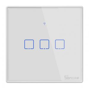 SONOFF smart διακόπτης ΤΧ-T2EU3C, αφής, τριπλός, λευκός | Οικιακές & Προσωπικές Συσκευές | elabstore.gr